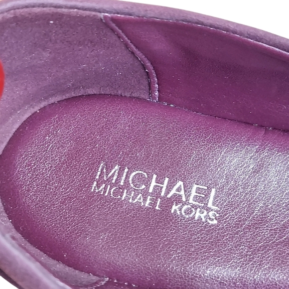 Michael Kors Remi Deep Purple Suede Pompom Flats - Picture 2 of 14